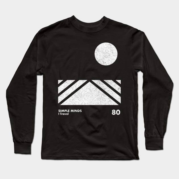 Simple Minds I Travel / Minimal Graphic Design Art T-Shirt Long Sleeve T-Shirt by saudade